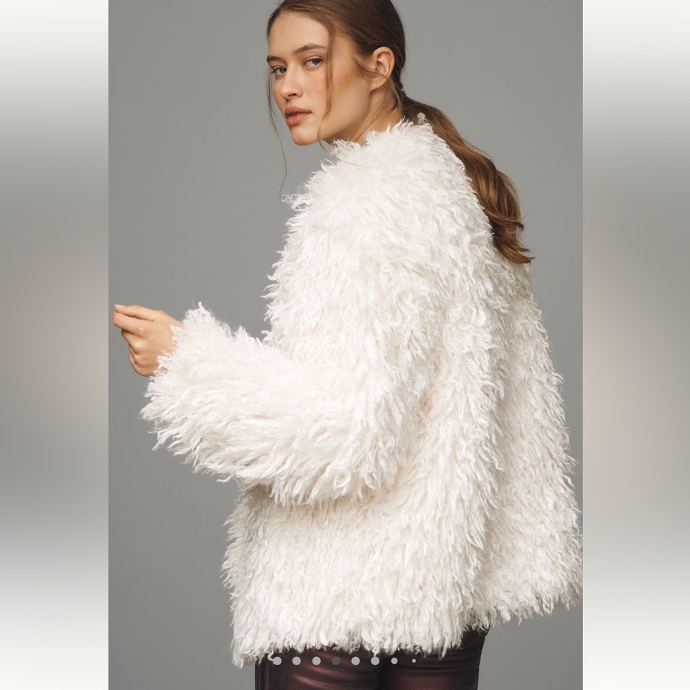 Anthropologie NWT Sz XS shaggy faux fur jacket; top-rated & sold out @anthro - Picture 2 of 16